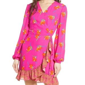 Charles Henry Floral Wrap Dress
